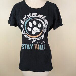 Animal Rights Activism Jane Goodall Stay Wild Anti-Cruelty T-Shirt Shirt L